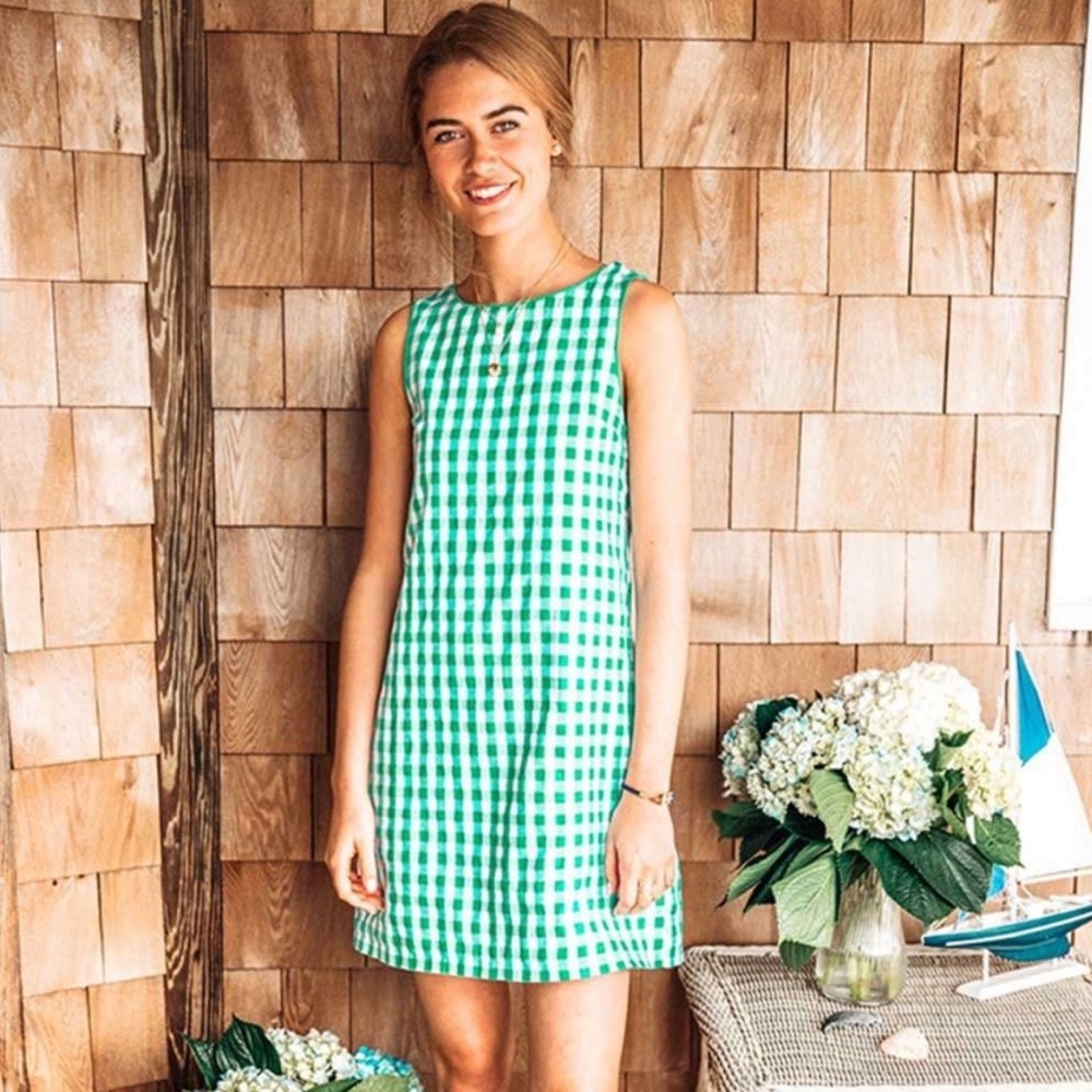 KJP green gingham dress size small